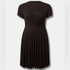 Torrid Cross Front Jersey Skater Mini Dress in Black Size 3 3X 22/24